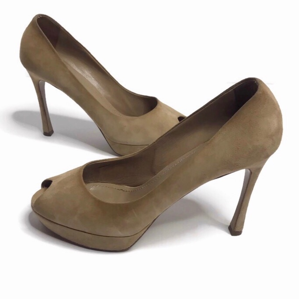 Yves Saint Laurent Palais Platform Peep Toe Heels - Picture 8 of 8